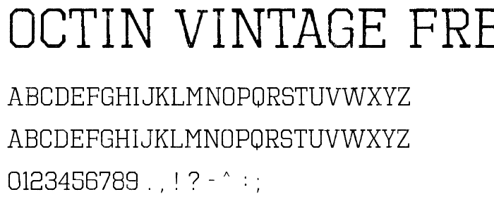 Octin Vintage Free font